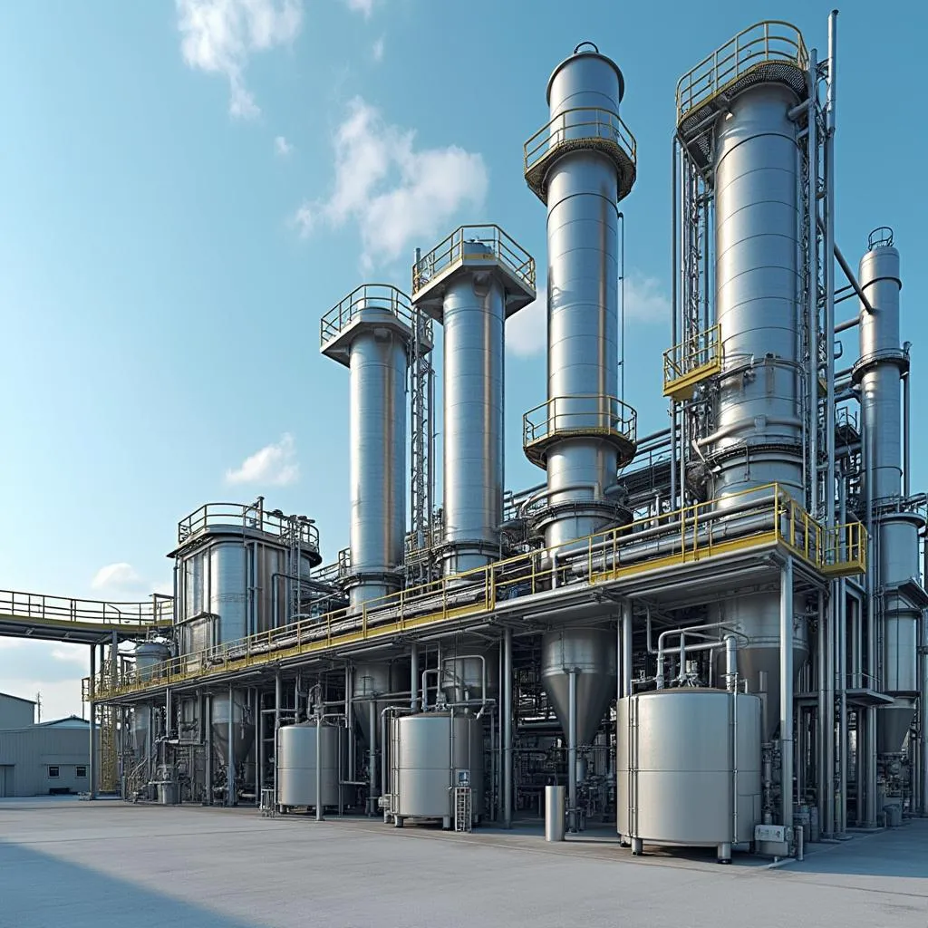 Planta de biocombustibles moderna
